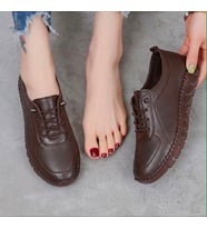BEREN Hakiki Deri Acı Kahve Kadın Ayakkabı Lazer Delikli Ortopedik Taban Casual Günlük Yürüyüş Ayakkabısı Sneakers