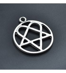 Heartagram Kolye Ucu - Antik Gümüş Kaplama - Kod:111