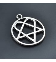 Heartagram Kolye Ucu - Antik Gümüş Kaplama - Kod:111
