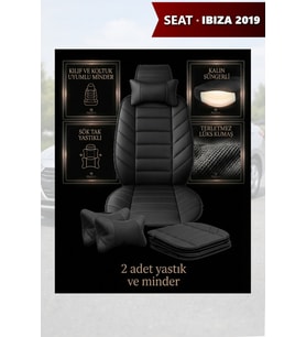 ibiza 2019 Koltuk ve Kılıf uyumlu Siyah Yastık Lüks Minder 2 Minder 2 Yastık
