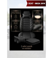 ibiza 2019 Koltuk ve Kılıf uyumlu Siyah Yastık Lüks Minder 2 Minder 2 Yastık