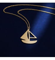 Kişiye Özel 925 Ayar Gümüş Tekne Kolye (Gold)
