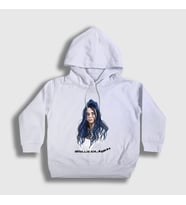 Presmono Unisex Çocuk Beyaz PO Billie Eilish Kapüşonlu Sweatshirt 154721tt (Beyaz)