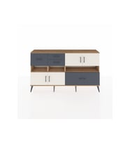 Arges Konsol 5 Raflı 4 Çekmeceli 4 Kapaklı 176x30x99 Çam-Aytaşı/Antrasit