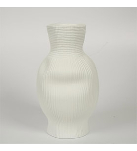 Vitale Beyaz Darbeli Vazo Uzun 17*17*30 Cm AK.JM00008