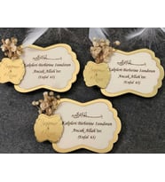 Kişiye Özel Ahşap Üzeri Pleksi Magnet Hatıra (Altın)