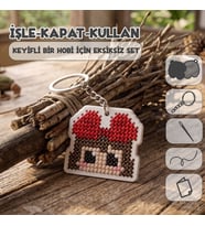 Etamina Anime Hediye Hobi Seti: Ghibli Karakterli Kanaviçe ve Etamin Anahtarlık Kiti