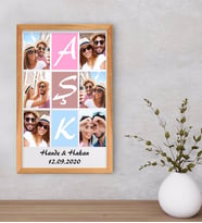BK Gift Kişiye Özel Aşk Temalı Dekoratif Retro Ahşap Çerçeveli Tablo 40x25cm-1