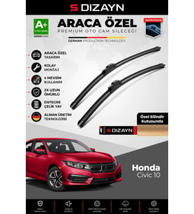 Honda Civic 10 Ön Cam Silecek Seti 2015-2021 Premium Araca Özel 65-45 Cm A+ Kalite