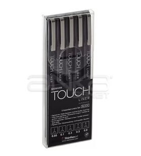 Touch Liner Teknik Çizim Kalemi 5li Set Siyah SH4100005