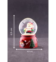 Dekoratif Yeni Yıl Hediyesi Noel Baba Temalı Mini Boy Işıklı Kar Küresi 6,5 cm