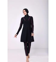 Tesmay 2153 PERFORMANS Tarz Tam Kapalı Tesettür Mayo (Siyah)