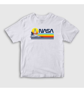 Presmono Unisex Çocuk Beyaz Sun Nasa Space Uzay T-Shirt 369679tt