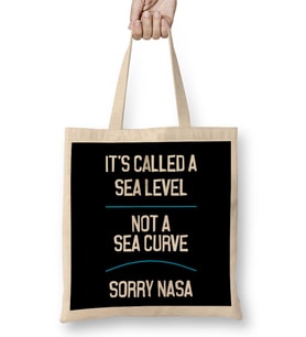 It's Called A Sea Level Not A Sea Curve Flat Earth Bez Çanta Uzun Saplı