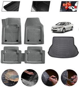 Hyundai Elantra 2011-2015 Uyumlu Paspas Araca Özel Bagaj Havuzu MBS Gri