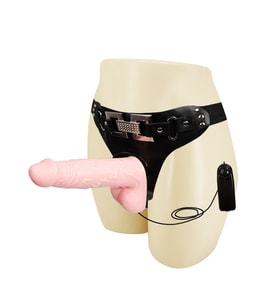 OdinsShop 16,5 cm Belden Bağlamalı İçi Dolu Titreşimli Strapon Penis