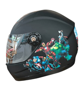 Motosiklet Çocuk Kaskı Kapalı Kask Siyah