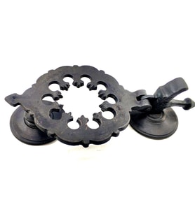 Antika Tarz Dekoratif Pirinç Osmanlı Kapı Tokmağı, Taktak - 265x75mm, Oksit