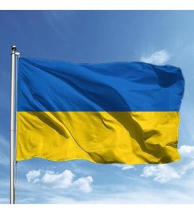 Ukrayna Bayrağı 100x150cm - Raşel Bayrak - Ukraine Flag (Kırmızı)