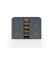 Kronos Dolap 14 Raflı 8 Kapaklı 220x59x163 Antrasit-Antrasit/Çam