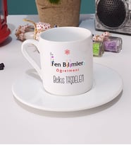 Fen Bilimleri Öğretmeni Türk Kahvesi Fincanı Beyaz