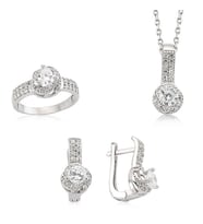 Zirkon Taşlı 925 Ayar Gümüş Kadın Set