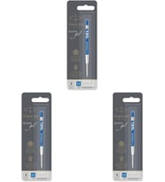 Parker 1950346 Jel Tükenmez Kalem Yedeği, Orta Kalınlıkta Uç, Mavi, Gri 3Lü Paket (Standart)