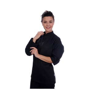 Unisex Aşçı Ceket Harman Gabardin Siyah (Renksiz)