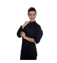 Unisex Aşçı Ceket Harman Gabardin Siyah (Renksiz)