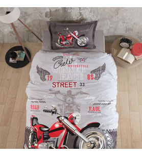 Clasy Ranforce Nevresim Takımı Tek Kişilik Street King v1 Gri