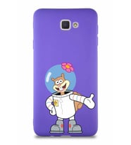 Samsung Galaxy J7 Prime 2 Soft Premier Kapak Sandy Tasarımlı Silikon Kılıf - Mor (Şeffaf)