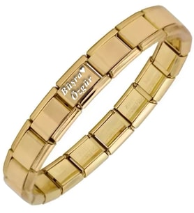Kişiye Özel İsim Yazılı Gold Sarı İtalyan 18cm Çelik Bileklik scb26g