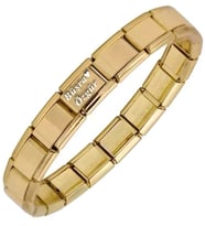 Kişiye Özel İsim Yazılı Gold Sarı İtalyan 18cm Çelik Bileklik scb26g