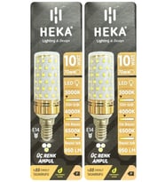 (2 Adet) Heka 10W (70W) Sarı-Günışığı-Beyaz E14 Duylu Üç Renkli Led Mısır Ampul