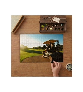 Golf Arabası- Spor Eğlence Tasarımı 240 parça Ahşap Puzzle Ahşap Kutuda MP00878