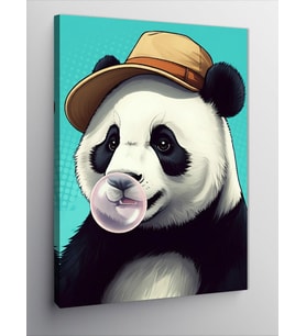 Kanvas Tablo Şapkalı Panda