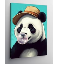 Kanvas Tablo Şapkalı Panda