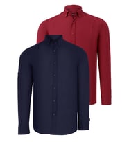İKİLİ SET G721 DEWBERRY ERKEK GÖMLEK-BORDO-LACİVERT
