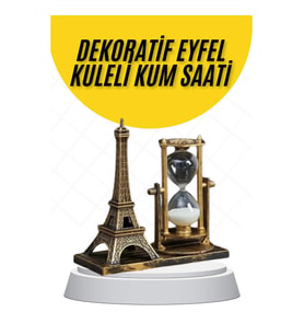 Dekoratif Eyfel Kulesi ve Kum Saati Vintage Tarzı Masa Süsü Biblo