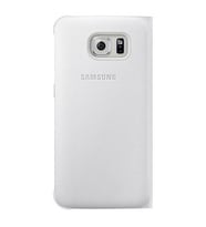 Galaxy S6 Edge ile Uyumlu Flip Wallet (Deri Görünümlü) Beyaz EF-WG925PWEGWW