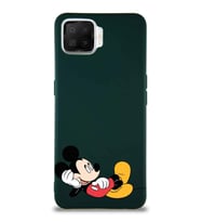 Oppo A73 Soft Premier Kapak Mickey Mouse-F Tasarımlı Silikon Kılıf - Yeşil (Şeffaf)
