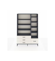 Arges Dolap 9 Raflı 4 Çekmeceli  132x30x195 Antrasit-Antrasit/Aytaşı
