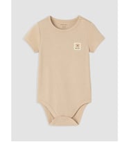 LCW baby Bej Bisiklet Yaka Erkek Bebek Tişört