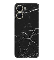 Vivo Y16 Kılıf Resimli Desenli Baskılı Silikon Siyah Mermer 1299