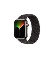 Apple Watch Ultra 49mm Uyumlu Kordon Hasır Örgü Esnek KRD-32 XSmall Strap Kayış (Siyah)