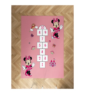 MEKTA HOME BEBEK VE ÇOCUK ODASI Seksekli Minnie Mouse Desenli Halı
