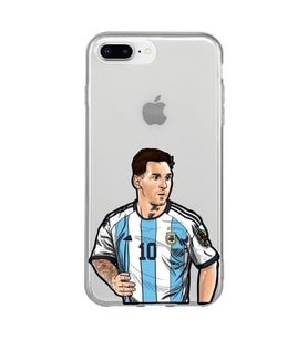 Iphone 7 Plus / 8 Plus Uyumlu Lionel Messi Desenli Şeffaf Telefon Kılıfı