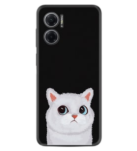 Xiaomi Redmi Note 11E Kılıf Resimli Desenli Silikon Platinium Series White Cat 1835