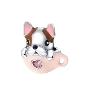 Barista French Bulldog Charm  925 Ayar Gümüş