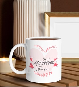 BK Gift Kişiye Özel Anneler Günü Temalı Beyaz Kupa Bardak, Anneler Günü Hediyesi, Anneye Hediye, Ev Hediyesi-10